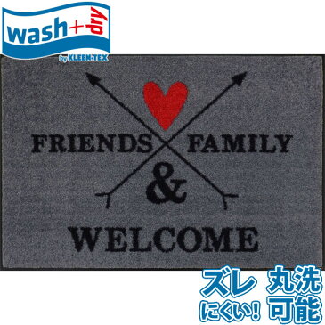 ウォッシュアンドドライ マット Family & Friends 50cm×75cm ウェルカムマット
