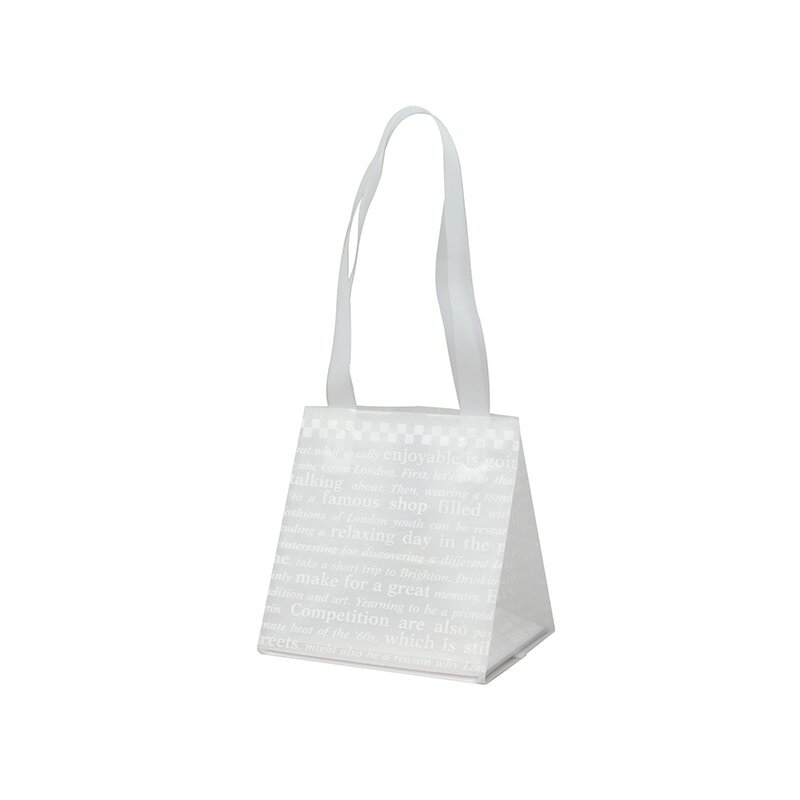 HEIKO 手提げポリ袋 ポリチャームバッグ W3S チェッカー 厚み0.08mm 表記入 20枚