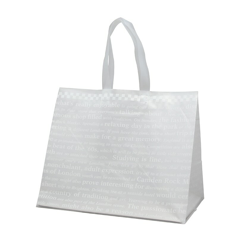 HEIKO 手提げポリ袋 ポリチャームバッグ WL チェッカー 厚み0.08mm 表記入 20枚