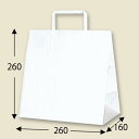 ■サイズ　：260×160×260mm ■素材　：片艶100g／m2 ■入数　：50枚 ■商品説明　：最も一般的な紙袋、廉価で柄やサイズのバリエーションも豊富です。手紐は平手になります。 主に業務用として使用されるリーズナブルなショッピングバッグです。 表面加工無し、上部の折り返し無し（切りっぱなし）、持ち手は紙製など、価格を抑える工夫がいろいろされています。 H25チャームバッグは手紐が中に折り込まれて梱包されているので、在庫スペースを縮小できます。スタンプを押すなどして、オリジナルの袋を作るのにも向いています。表面加工無し、上部の折り返し無し(切りっぱなし）、持ち手は紙製など、価格を抑える工夫がいろいろされています。