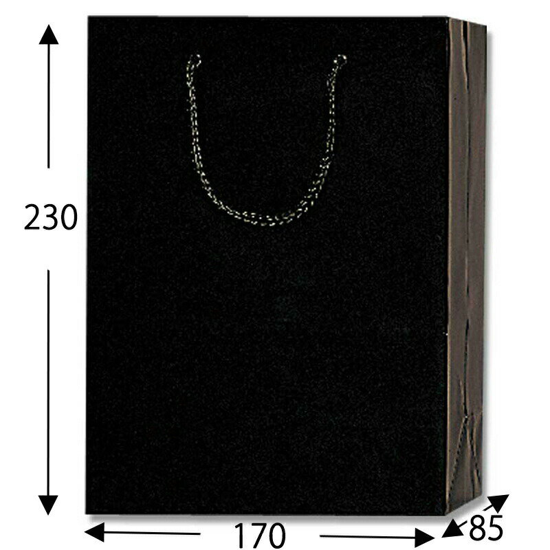 【1束までヤマト運輸宅急便コンパクト対応】HEIKO 手提袋 ブライトバッグ T−3 黒(グロスPP貼り) 10枚