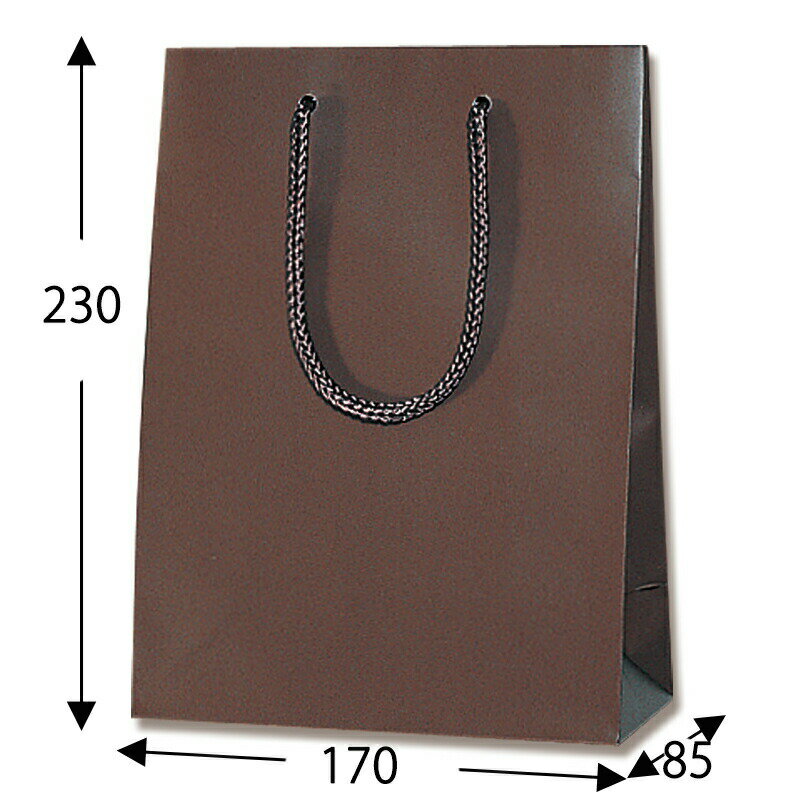 【1束までヤマト運輸宅急便コンパクト対応】HEIKO 紙袋 ブライトバッグ T−3 チョコブラウン(マットPP貼り) 10枚