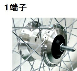 24インチ用 フロントホイール【電池、ダイナモ操作不用の自動点灯用】素材:ステンレス仕様:ハブダイナモ タイヤチューブ無スポーク:36本 #14 248/248バルブ穴:英 /米式特徴:軸長:145mm/エンド幅93mm