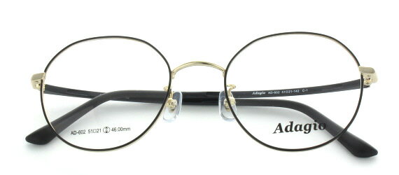 Glasses - 取り寄せ品 ブランドフレーム アダージョ AD-602-1-51 ゴールド×ブラック