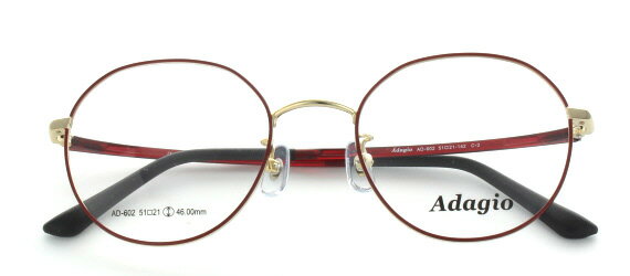 取り寄せ品 ブランドフレーム アダージョ AD-602-2-51 ゴールド×ワインレッド