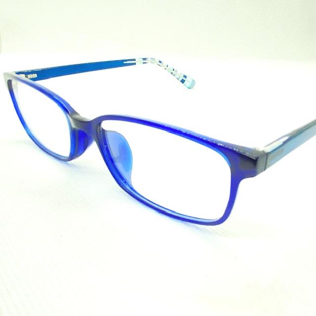 藤田光学株式会社 9122 col.9 ネイビー カジュアル スクエア フレーム メガネフレーム バイカラー ストライプ