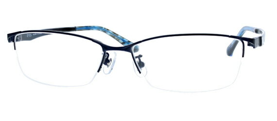 【伊達メガネOK】【レンズ別売】E'YES 2460-8-57 ネイビー コンビフレーム スクエア カジュアル フレー..