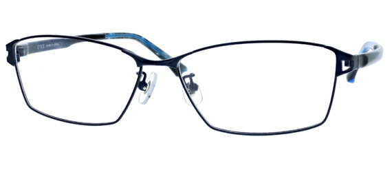 【伊達メガネOK】【レンズ別売】E'YES 2459-8-58 ネイビー コンビフレーム スクエア カジュアル フレー..