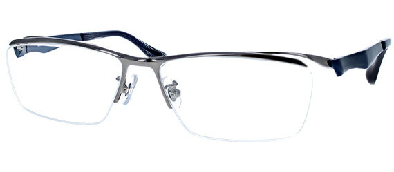 BURBERRY - 【伊達メガネOK】【レンズ別売】GLASSBiz 8138-3-56 グレー×ネイビー チタン ナイロール カジュアル