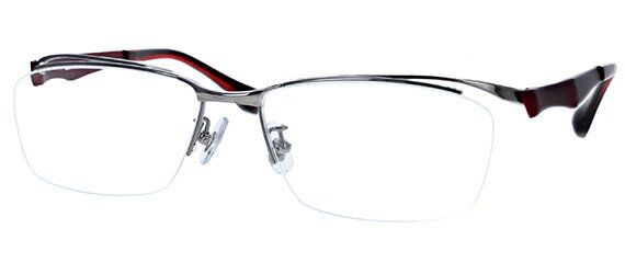 D & G - 【伊達メガネOK】【レンズ別売】GLASSBiz 8139-6-57 ブラウン×レッド チタン ナイロール カジュアル