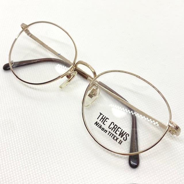 Glasses - 【伊達メガネOK】【レンズ別売】THE CREWS Nikon TITEXIII ヴィンテージ メガネ フレーム 新品 めがね 眼鏡 在庫限り ゴールド