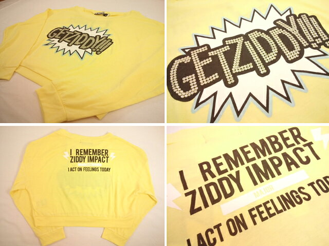 半額処分 定価4290円税込【セール】ZIDDY（ジディー）★豪華ラインストーンロゴのショート丈ふんわり長袖Tシャツ