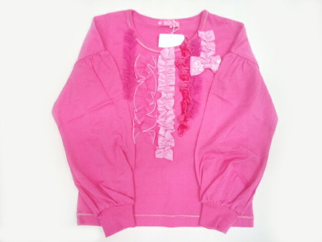 半額処分 値下げ SALE セール RONI ロニィ 天竺フリルデコ豪華パフスリーブ長袖Tシャツ ML Lサイズ