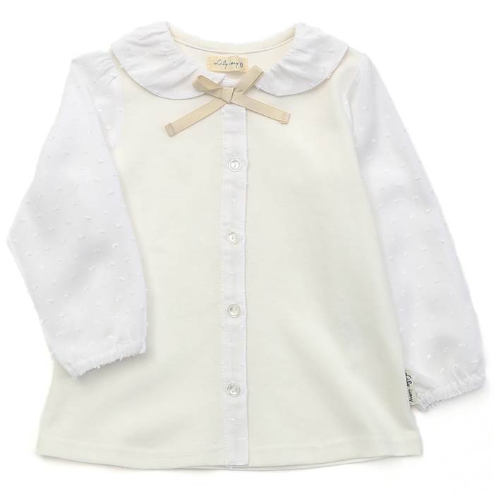 キムラタン リリーアイボリー Lily ivory ブラウス 2019春 オフホワイト 80 90 100 110 120 130cm