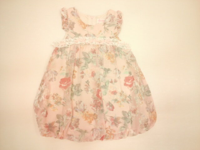 激安直営店 メゾピアノ Mezzopiano カッティングベロアの花柄バルーンドレス ワンピース 花柄 出産祝い ギフト 80 90 100cm 新しいスタイル Noudeal Com
