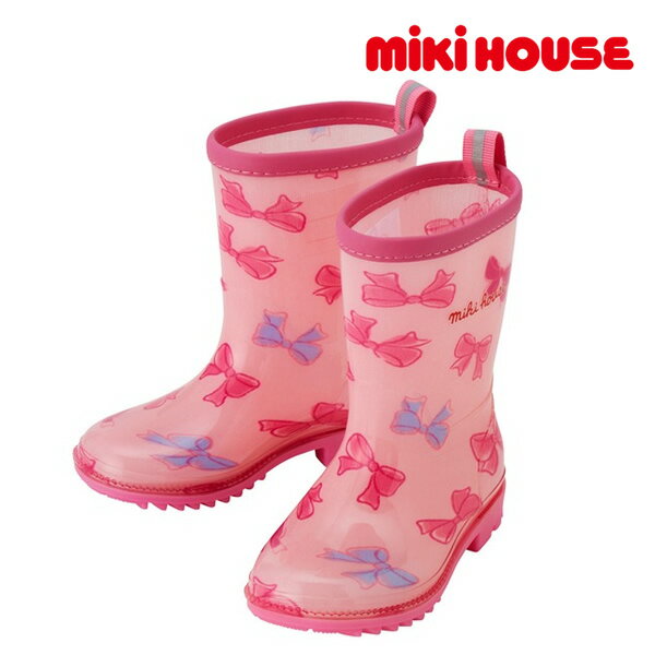 MIKI HOUSE 正規取扱店/ ミキハウス MIKI HOUSE リボンいっぱい レインブーツ 長靴 15 16 17 18 19 20 21cm ピンク