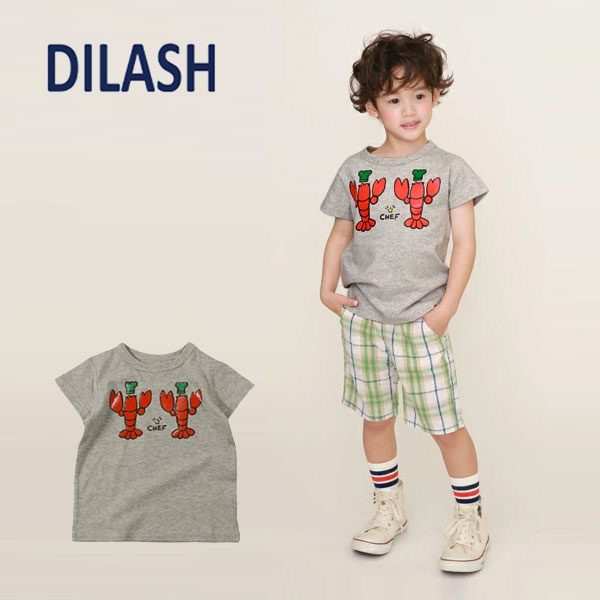 セール　DILASH ディラッシュ ロブスター柄半袖Tシャツ ベビー キッズ 80 90 100 110 120 130 140 cm