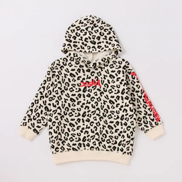 X-girl Stages エックスガールステージス アニマルカ柄パーカ 長袖 80 90 100 110 120 130 140cm ベビー キッズ(4)