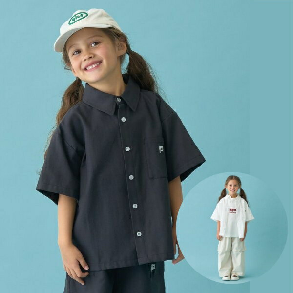 b-ROOM ビールーム ビッグシルエットアソート半袖シャツ 100 110 120 130 140 150cm クロ ブラック アイボリー カジュアル キッズ