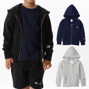 Champion チャンピオン ジップスウェットパーカー ロゴ ブラック ネイビー グレー 100 110 120 130 140 150 160cm キッズ ジュニア