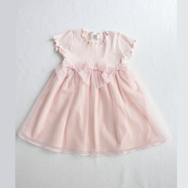 cotocotte コトコト Princessワンピース 80 90 100 110 120 130cm パウダーピンク 半袖 リボン キッズ