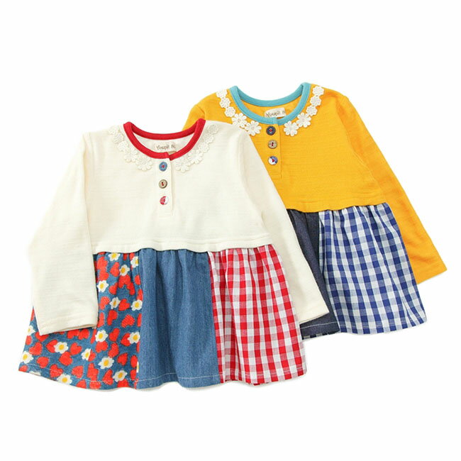 キムラタン Youpi! (ユッピー ) チュニック(80〜130cm)2017秋ワンピ/デニム/可愛い/キッズ/子供服/秋物/ベビー/ベビー服/女の子/ベビー/ドレス/パッチワーク