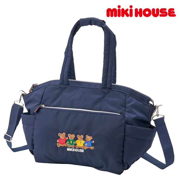 楽天こにゃんこBRAND　KID’SMIKI HOUSE 正規取扱店 / ミキハウスベア マザーバッグ かばん 紺 ネイビー 約20L