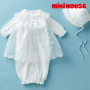 MIKI HOUSE 正規取扱店 / ミキハウス セレモニードレス3点セット 小花柄ショートドレス【通年用】【箱入】 白 お祝い ギフト プレゼント 日本製 ベビー