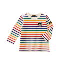 即納可能商品 MIKI HOUSE 正規取扱店 ミキハウス MIKI HOUSE ダブルB カラフルボーダー長袖Tシャツ 80cm ベビー