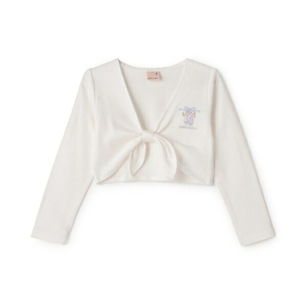 petit main プティマイン バレエ カシュクールトップ 100 110 120 130cm 長袖 オフホワイト 白 バレエシューズ キッズのサムネイル