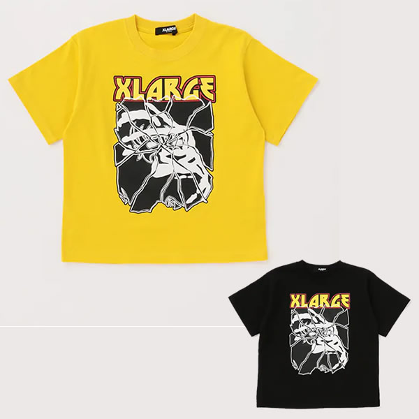 XLARGE KIDS エクストララージ キッズ ロックゴリラ半袖Tシャツ クロ キイロ 80 90 100 110 120 130 140cm ベビー キッズ ジュニア