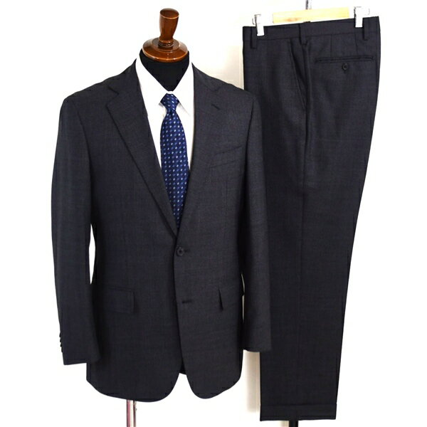 美品 ニューヨーカー 2つボタン シングルスーツ M A6 ダークグレー バーズアイ ノータック 開き見せ 16-08-3103-04-36 合物 春秋 6XB068 【送料無料】【中古】【メンズビジネス】202602