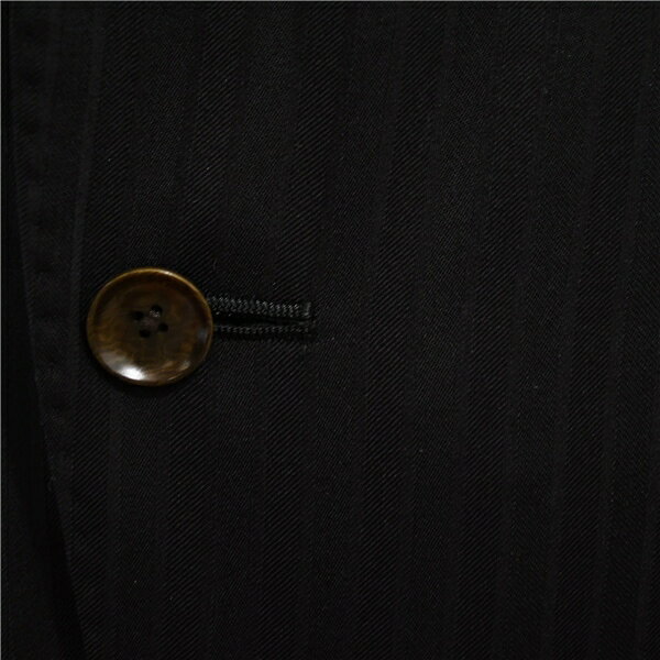 CODE STYLEのパーソンズ フォーメン 2パンツ 2つボタン シングルスーツ M A4 ブラック ストライプ ノータック 開き見せ 11522012 合物 春秋 6XD134 【送料無料】【中古】【メンズビジネス】202604｜アングル3