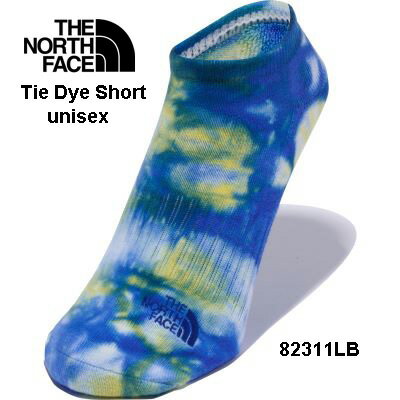 【THE NORTH FACE　ザ・ノース・フェイス　NN82313SS　スーパーソニックブルー×サミットゴールド】　Tie Dye Short　TNF タイ ダイ ショート　ユニセックス　ソックス　靴下　抗菌防臭　オーガニックコットン
