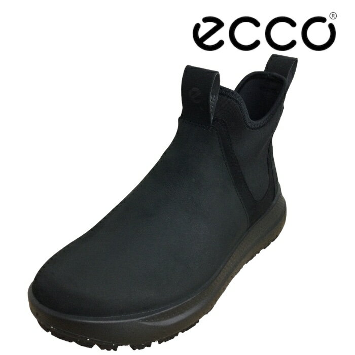 【ECCO　SOLICE 】エコー　420193 02001 ブラック レディース　ショートブーツ ウィンターブーツ　ヌバックレザー　GORE-TEX 防水　防寒　防水透湿