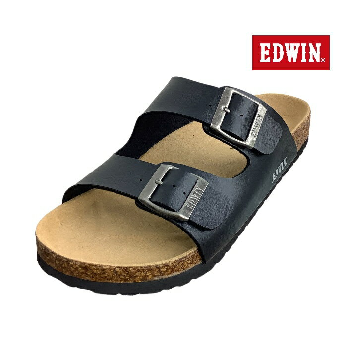 【エドウィン　EDWIN　EB1001　BLACK　ブラック】メンズ　フットベットサンダル　コンフォートサンダル　サンダル　靴　キャンプ 　アウトドア　サマー