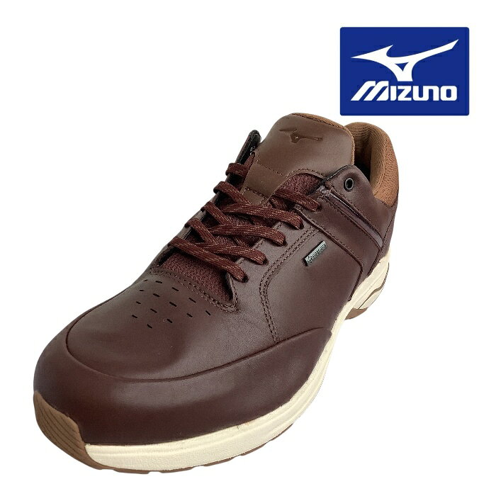 【MIZUNO　ミズノ　THE LD GTX B1GC221855 BROWN ブラウン 3E　メンズ】　ゴアテックス　防水　高反発ソール　ウォーキング　内側ファスナー　カジュアル　スニーカー