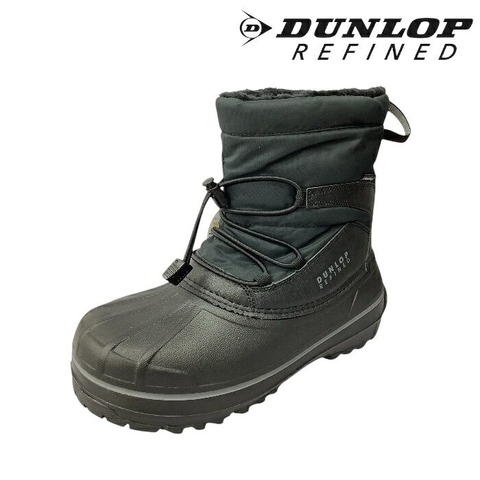 DUNLOP REFINED　ダンロップ　リファインド　DA3102 BLACK ブラック　メンズ　男性　紳士　長靴　ウィンターシューズ　レインシューズ　ボア　軽量　防寒　防滑　雪道　冬　反射材　冬支度　農作業