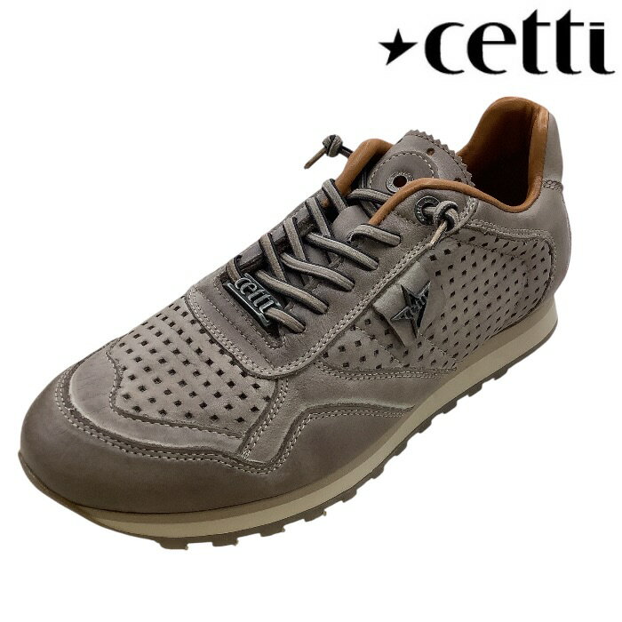 Walking Shoes - 【cetti　セッティー　c848-242　TAUPE　トープ】メンズ　レーザー　スニーカー　メイドインスペイン　スムース革　オールレザー　オシャレ　町履き　仕事履き　クション性　
