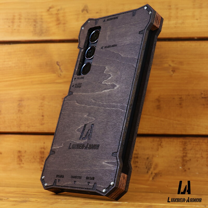 Rakuten - Galaxy S24 ケース 木製 ウッドケース 耐衝撃 木のケース 本革 タイプ1 かっこいい 天然素材 ミリタリー かっこいいケース LUNBER ARMOR -LBAM