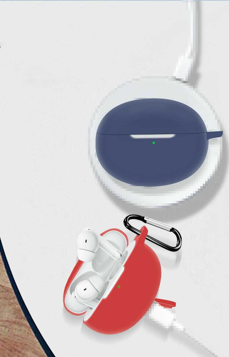 OPPO Enco Free2 ケース/カバー 充電穴付き ソフトケースカラビナ付き 保護 オッポ...