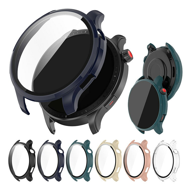 Amazfit GTR 4 ケース GTR 4 Pro カバー 液晶面強化ガラス 全面保護 液晶保護ケース アマズフィット GTR 4 単色/クリア フィルム一体 ハードケース