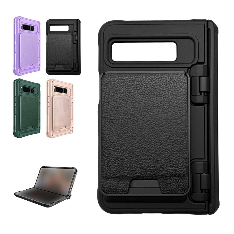 Google Pixel Fold ケース 耐衝撃 カバー PUレザー+プラスチック カード収納 前面強化ガラス シンプル グーグル ピクセル フォールド 保護ケース アンドロイド おすすめ おしゃれ スマートフォン/スマフォ/スマホケース/カバー