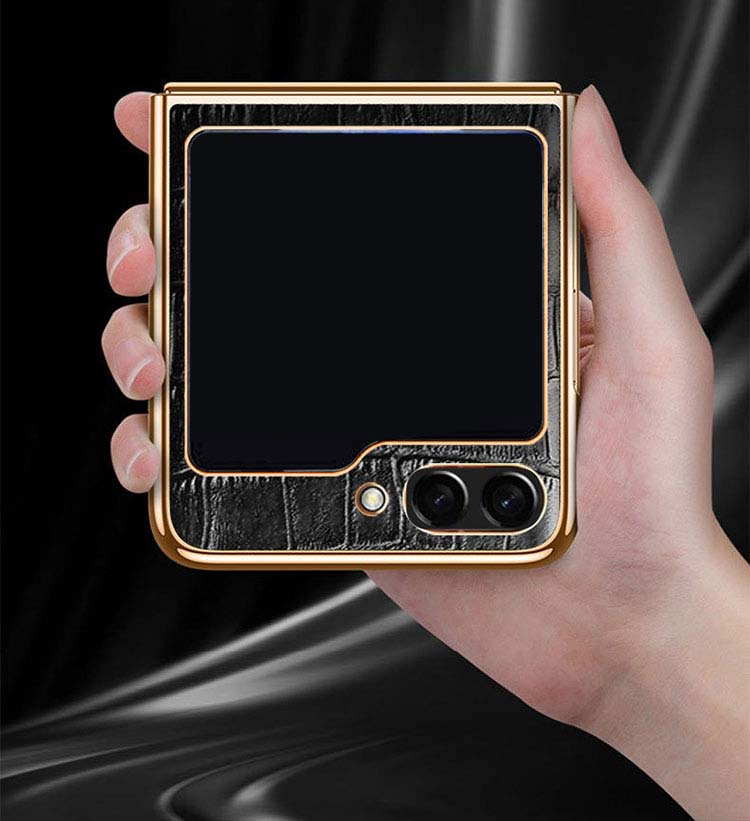 Galaxy Z Flip5 ケース / カバー クロコダイル調 折りたたみ型 レザー調 ケース Samsung サムスン ギャラクシー Z フリップ5 アンドロイド おすすめ おしゃれ スマートフォン/スマホケース/カバー