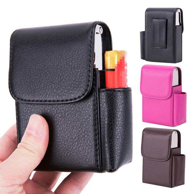 シガレットケース タバコ ケース ウエストバッグ PUレザー ライターも収納可能 贈り物 ギフト 誕生日 昇進祝い 退職祝い 上司 同僚 メンズ レディース 新...