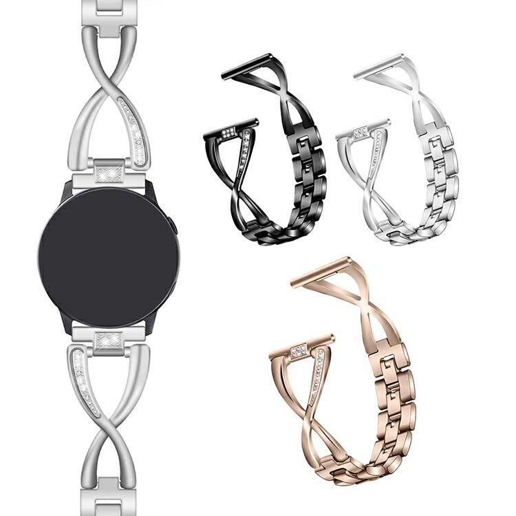 Garmin vivoActive5/vivoActive6 バンド ベルト ステンレス ベルト エレガント かわいい きらきら ラインストーン 時計ベルト バンド幅 20mm 交換リストバンド/交換バンド/交換ベルト メタル バンド おすすめ ガーミン ビボアクティブ5