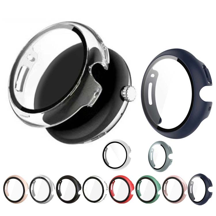 Google Pixel Watch 2 ケース カバー プラスチック 強化ガラス グーグルピクセル ウォッチ2 フィルム一体 ハードケース ガラスフィルム付き 保護ケース pixelwatch 2 ピクセルウォッチ 2 おすすめ