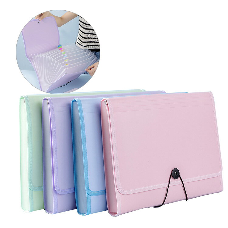 バインダー A4 ファイルケース 12ポケット アコーディオン式 蛇腹 多層フォルダ ファイルバッグ ファイ..