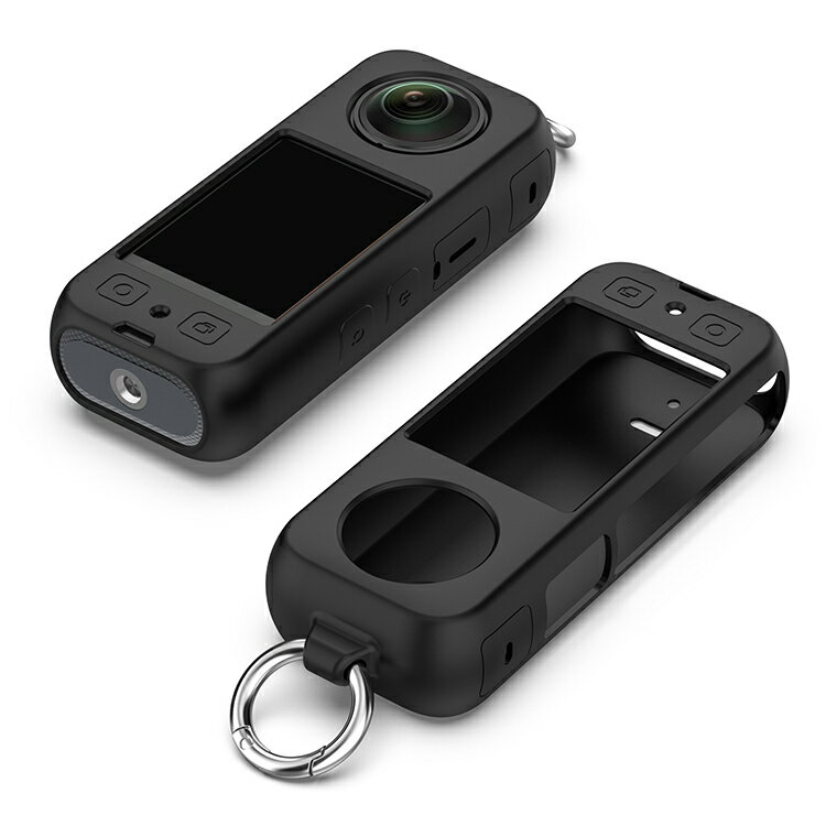 Insta360 X3 シリコンケース/カバー 耐衝撃 カバー カラビナ付き シリコンカバー インスタ360 X3 シンプル おしゃれ ソフトカバー/ケース 保護カバー