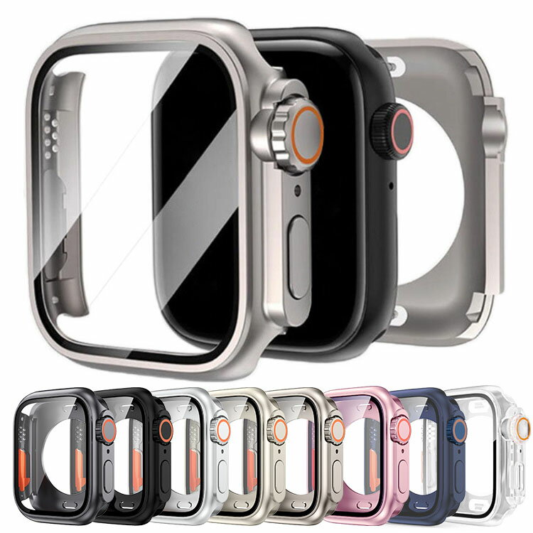 Apple Watch Series 10 ケース 耐衝撃 カバー 強化ガラス ガラスフィルム付き 